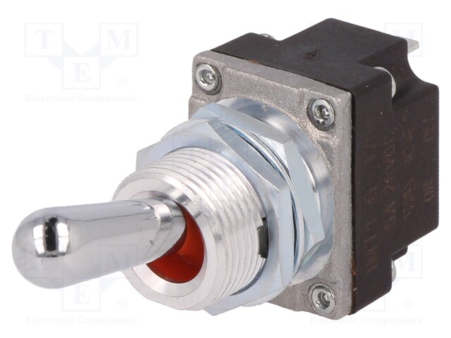 Switch: toggle; Pos: 2; SPST; (ON)-OFF; 5A/28VDC; -40÷85°C; IP68