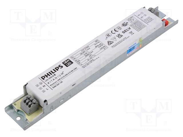 Power supply: switched-mode; LED; 18W; 23÷51VDC; 200÷350mA; IP20