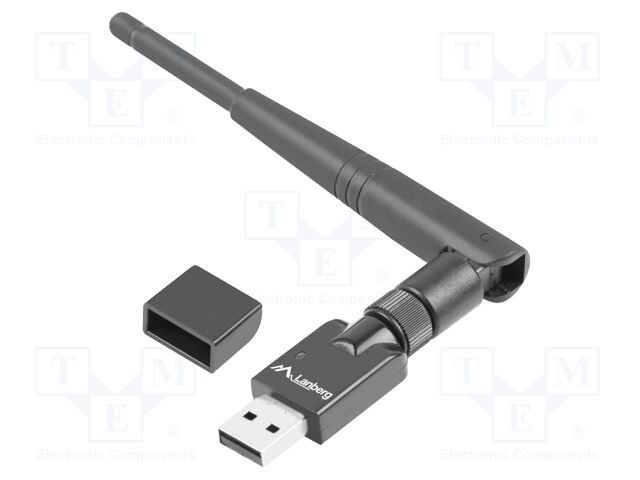 PC extension card: WiFi network; USB A plug; USB 2.0; black