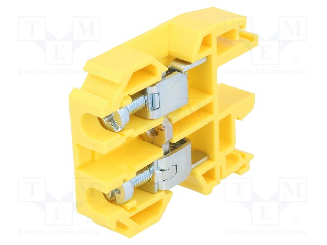 Splice terminal: rail; 1.5÷10mm2; ways: 1; terminals: 2; yellow