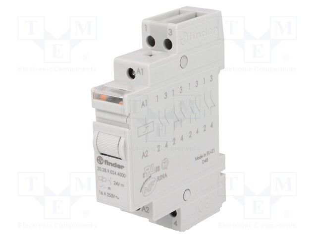 Relay: installation; bistable; NO x2; Ucoil: 24VDC; Mounting: DIN
