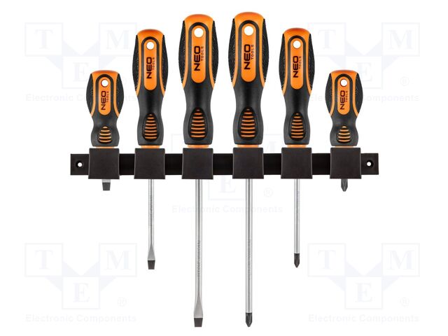 Kit: screwdrivers; Phillips,slot; Kit: mounting holder; 6pcs.