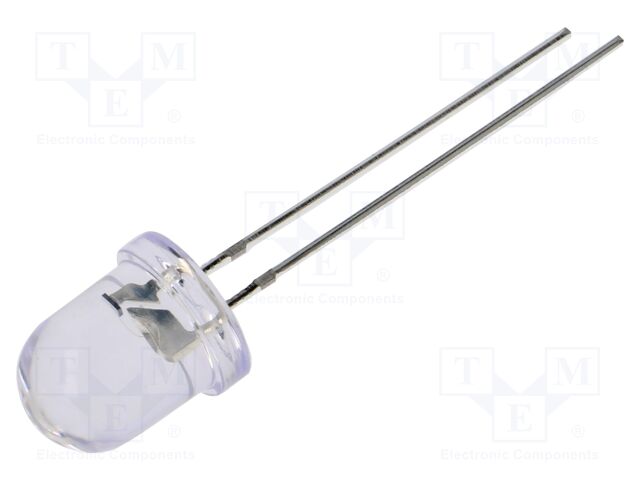 LED; red; 8mm; 7000mcd; 30°; Front: convex; 12VDC; No.of term: 2