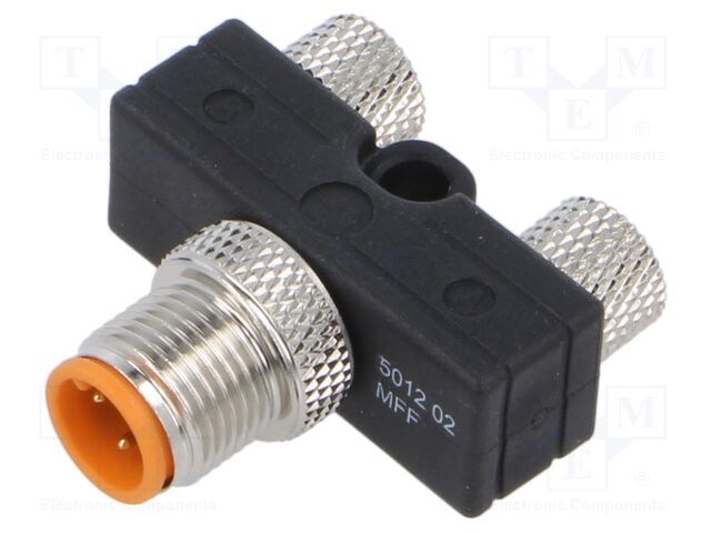 T adapter; M8 male,M8 female x2; Y; PIN: 3; Polarisation: A; IP67