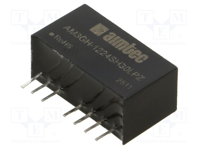 Converter: DC/DC; 3W; Uin: 4.5÷18V; Uout: 24VDC; Iout: 125mA; THT