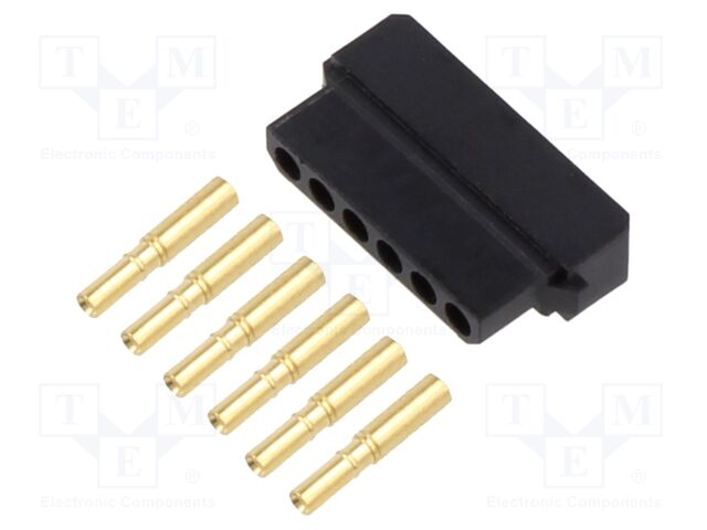 Rectangular Connector, Single In Line, Datamate L-Tek M80 Series, 6 Contacts, Receptacle, 2 mm