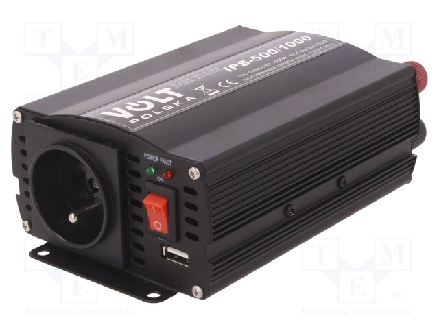 Converter: automotive dc/ac; 500W; Uout: 230VAC; Out: mains 230V