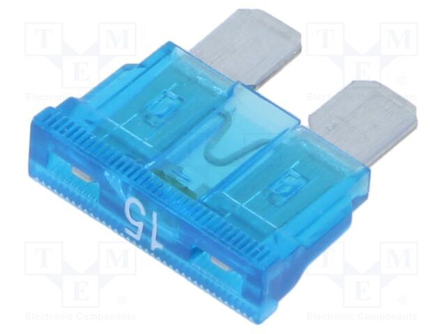 Fuse: fuse; 15A; 32VDC; automotive; 19.09mm; 19.09x5.12x18.87mm