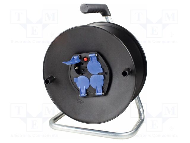 Cable reel; with socket,with brake,with flap,rolled; Sockets: 4