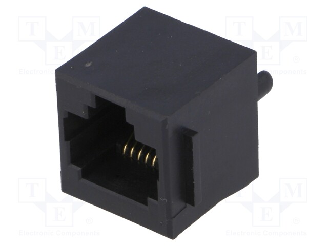 Socket; RJ45; PIN: 8; with panel stop blockade; gold-plated; THT