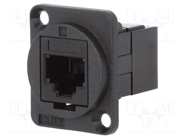 Coupler; FT; Cat: 3; Layout: 6p4c; RJ11 socket,both sides; 19x24mm