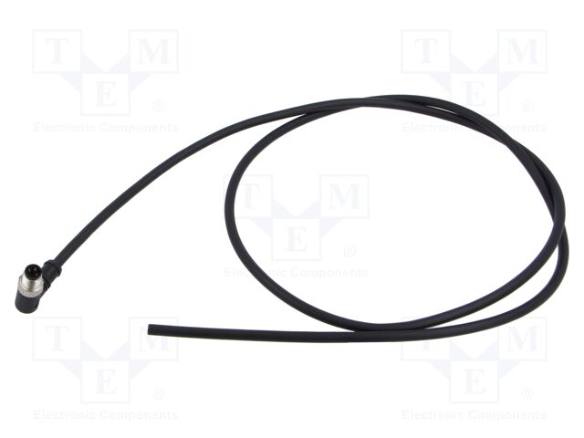 Connector: M8; plug; male; angled; cables; -20÷80°C; IP67; PIN: 3
