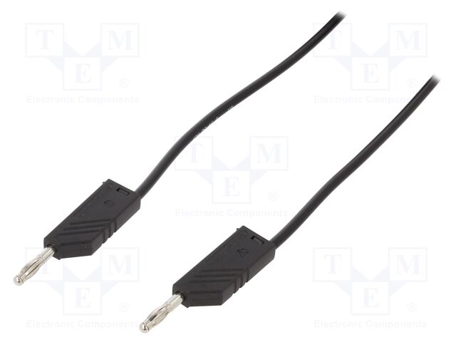 Test lead; 60VDC; 30VAC; 16A; Len: 1.5m; black; Cond.cross sec: 1mm2