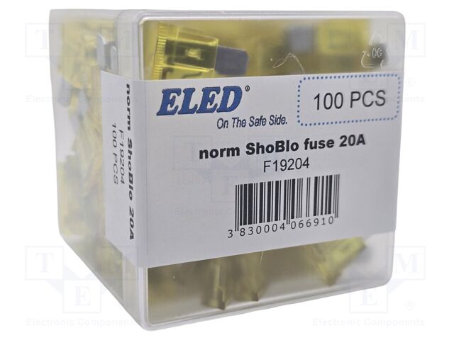 Fuse: fuse; 20A; 32VDC; automotive; 19.09mm; 19.09x5.12x18.87mm