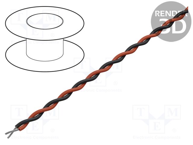 Wire; Alpha Essential C&C; 2x30AWG; unshielded; 200V; 30.5m; Cu