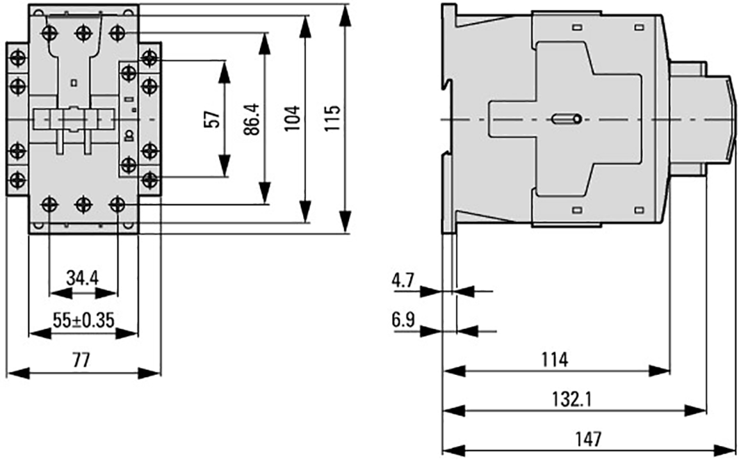 Contactor: 3-pole; NO x3; 24VDC; 50A; DIN,on panel; DILM50; 690V