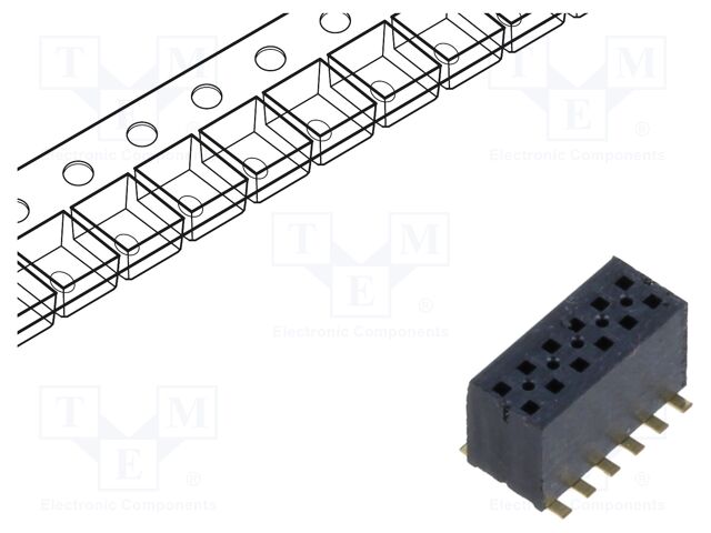 Connector: pin strips; male; PIN: 12; 1.27mm; gold-plated; SMT