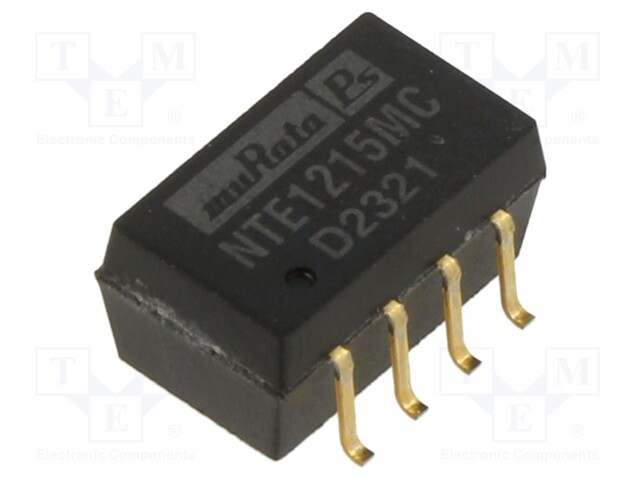 Isolated Board Mount DC/DC Converter, Miniature, ITE, 1 Output, 1 W, 15 V, 66 mA