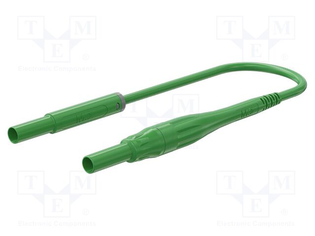 Test lead; 8A; insulated; Urated: 1kV; Len: 1m; green