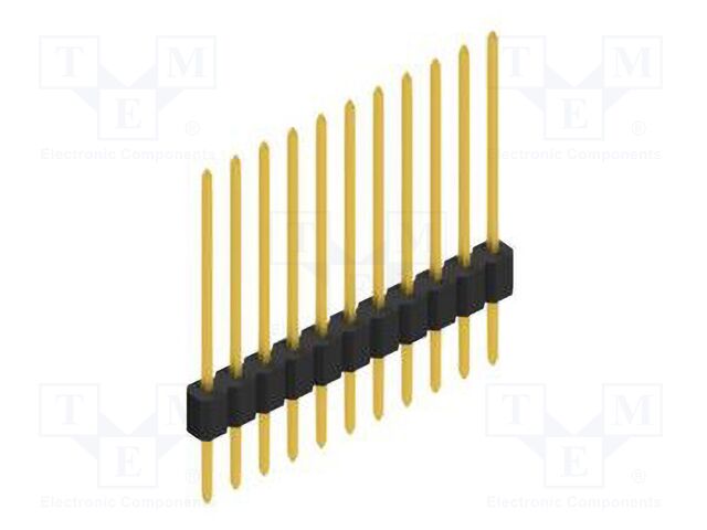 Connector: pin strips; pin header; male; PIN: 11; 1.27mm; THT; 1x11