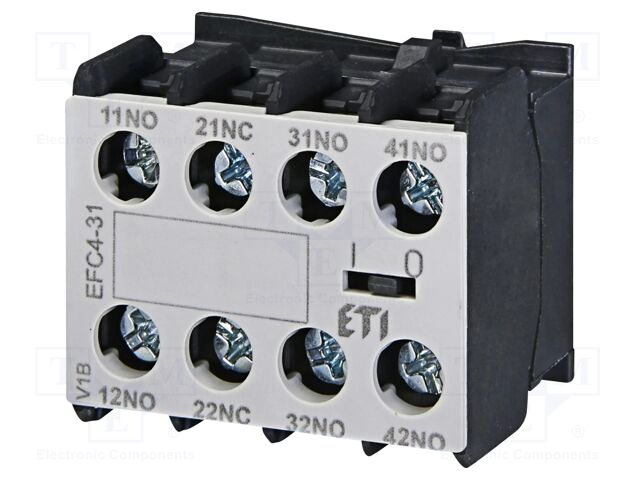 Auxiliary contacts; Series: CECO.4P; Leads: screw; Mounting: front