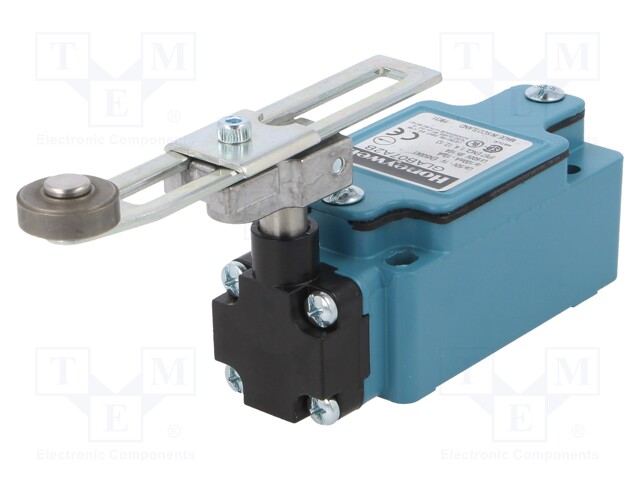 Limit switch; adjustable lever R 34-79mm, metal roller Ø19mm