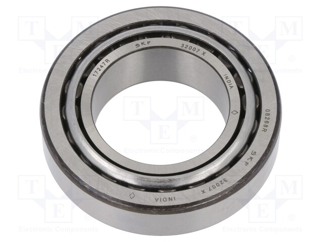 Bearing: tapered roller; Øint: 35mm; Øout: 62mm; W: 18mm; Cage: steel