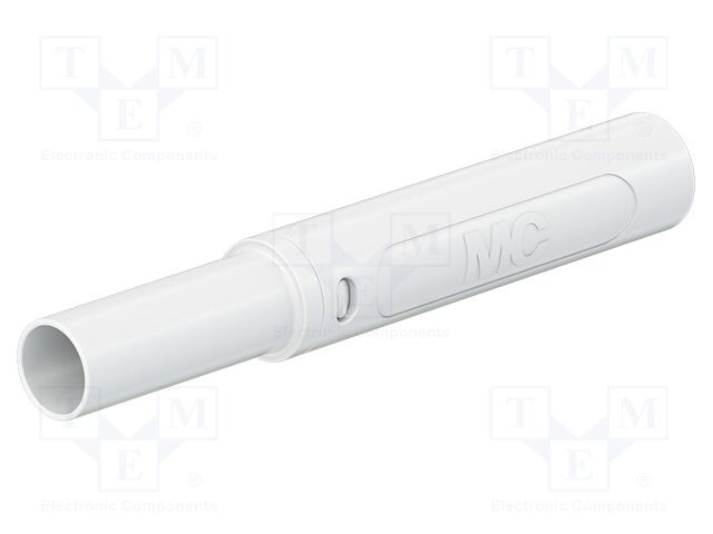 Connector: 4mm banana; plug; 32A; 1kV; white; insulated; 2.5mm2