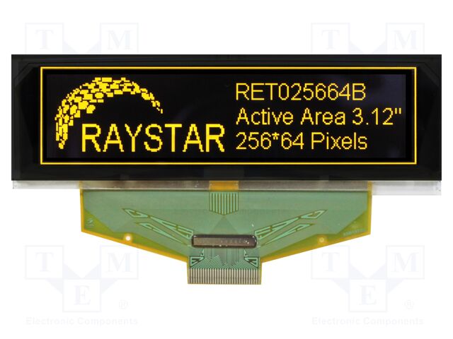 Display: OLED; graphical; 3.12"; 256x64; Dim: 88x27.8x2.05mm; 1x30