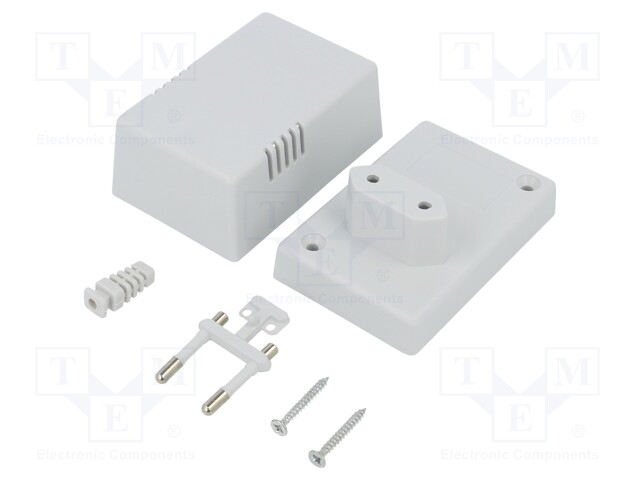 Enclosure: for power supplies; X: 54mm; Y: 81mm; Z: 46mm; ABS; grey