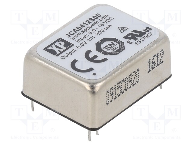 Isolated Board Mount DC/DC Converter, 2:1 Input, ITE, 1 Output, 4 W, 5 V, 800 mA