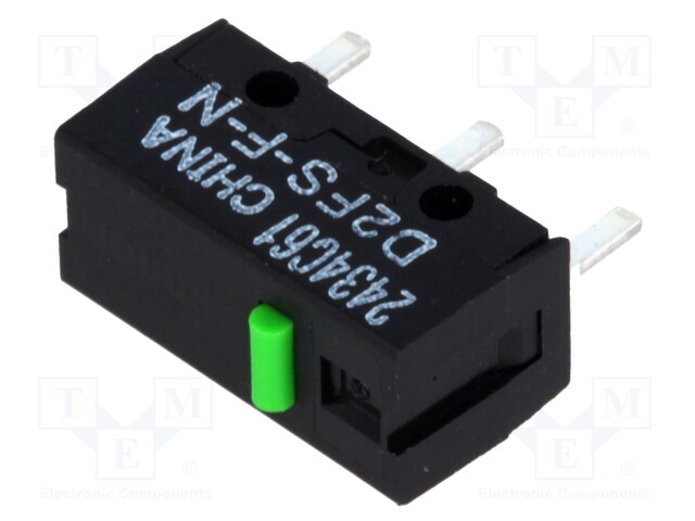 Microswitch SNAP ACTION; without lever; SPST-NO; 0.1A/6VDC; IP40