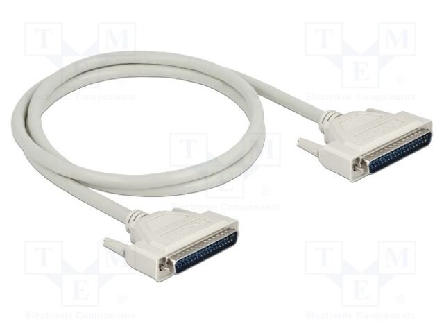 Cable; D-Sub 37pin plug,both sides; Len: 1m; beige; Øcable: 8mm