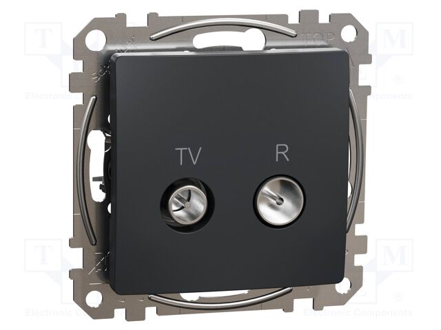 RTV socket ending; IP20; plaster embedded,in mounting box; 4dB