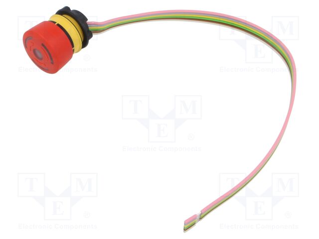 Switch: emergency stop; 22mm; Stabl.pos: 2; NC x2; red; LED; IP65