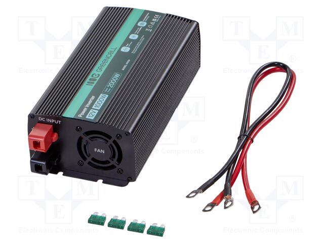 Converter: DC/AC; 1kW; Uout: 230VAC; Out: AC sockets 230V; 85%; 12V