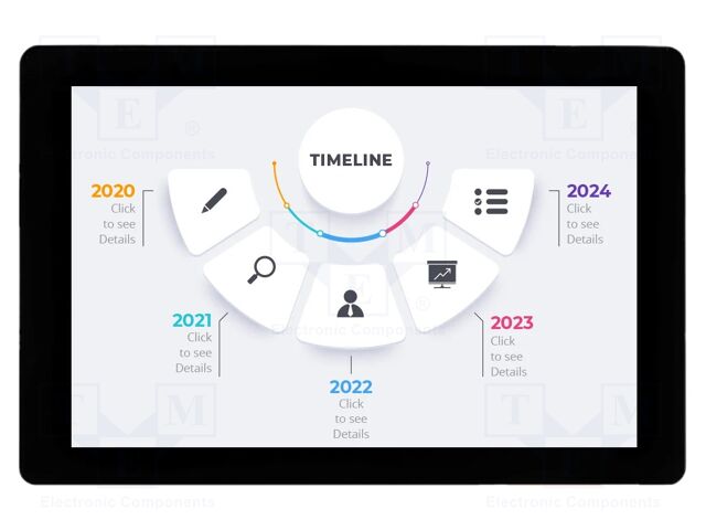 Display: TFT; 12.1"; 1280x800; Illumin: LED; RGB; 850cd/m2; RIBUS