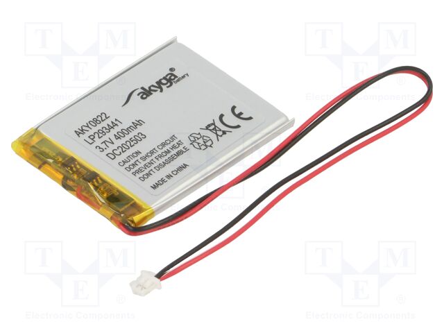 Re-battery: Li-Po; 3.7V; 400mAh; cables,plug MOLEX MX-51021-0200