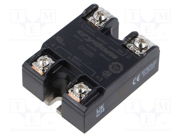 Relay: solid state; Ucntrl: 3÷32VDC; 25A; 24÷140VAC; -40÷80°C; IP00