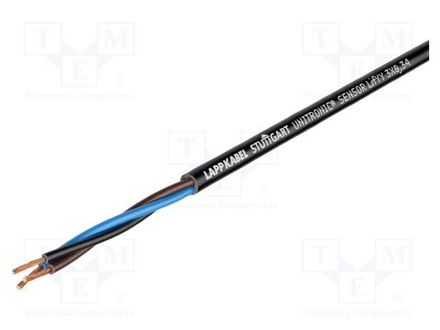 Wire; UNITRONIC® SENSOR; 3x0.34mm2; unshielded; 300V; Cu; stranded