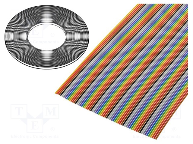 Wire: ribbon; 1.27mm; stranded; Cu; 60x28AWG; unshielded; PVC; 300V