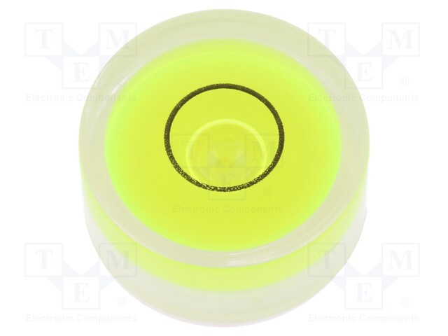 Spirit level; H: 9mm; Ømount.hole: 18mm; plastic; Body: white