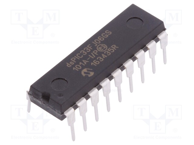 DsPIC microcontroller; SRAM: 256B; Memory: 6kB; DIP18; 3÷3.6VDC