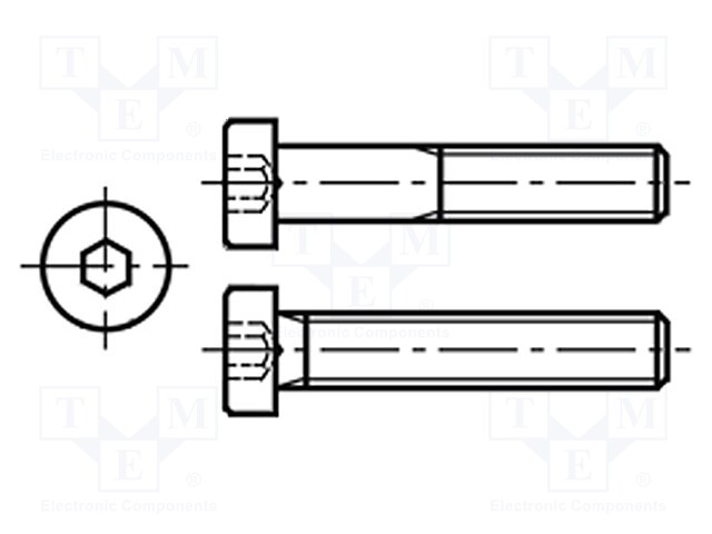Screw; M3x8; DIN: 7984; Head: cheese head; imbus; HEX 2mm