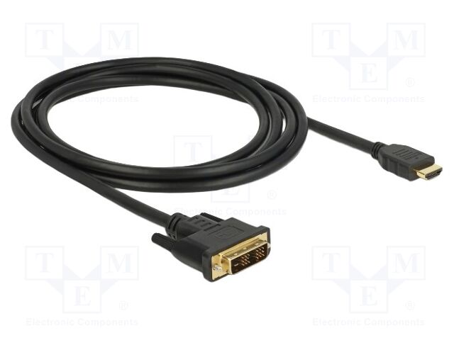Cable; DVI-D (18+1) plug,HDMI plug; bidirectional,single link