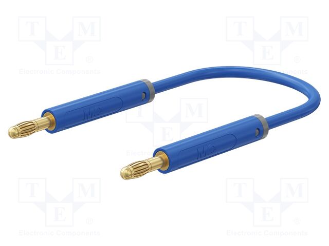 Test lead; 60VDC; 30VAC; 19A; banana plug 4mm,both sides; blue