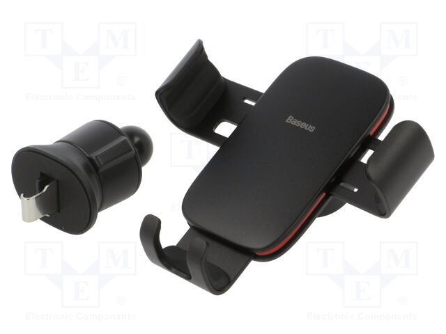 Car holder; black; air vent; 64÷86mm