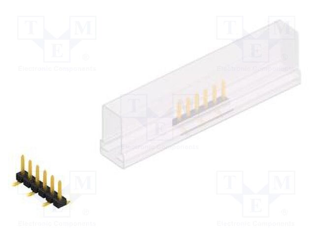 Connector: pin strips; pin header; male; PIN: 6; 2.54mm; SMT; 1x6