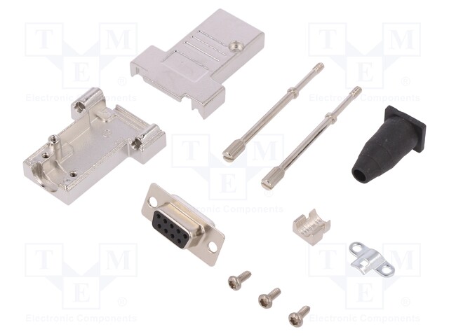 D-Sub; PIN: 9; plug; female; shielded,stamped and formed contacts