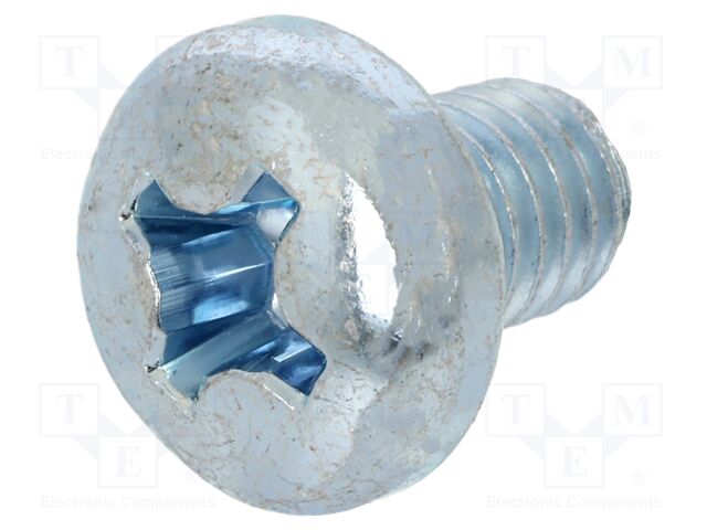 Screw; M8x10; Head: cheese head; Phillips; PH4; steel; zinc